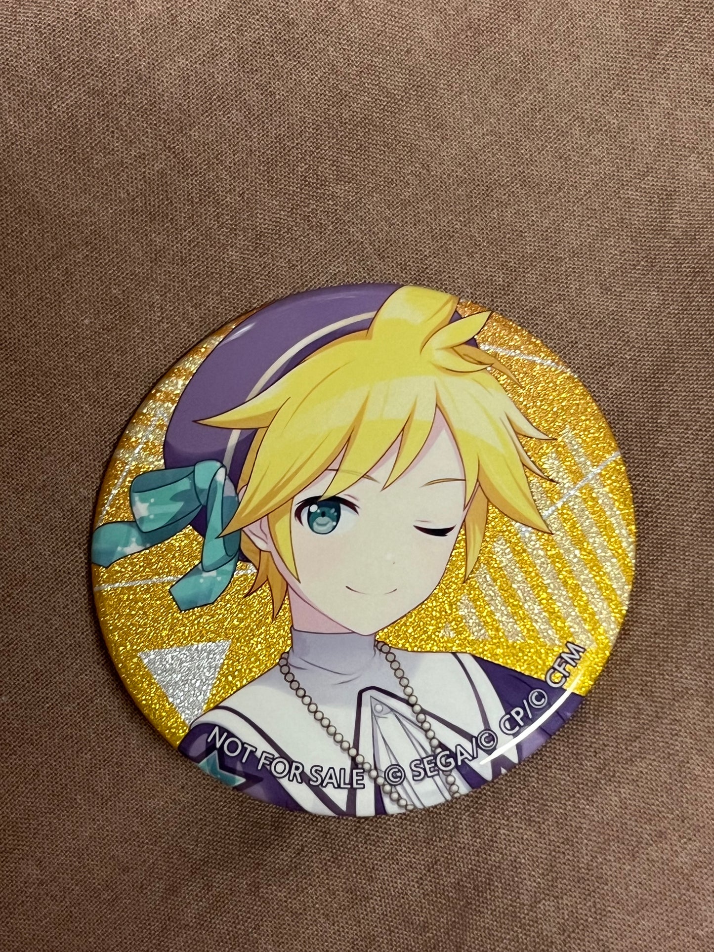 Project Sekai - Kagamine Len "Putting Feelings Into Action" Circle Glitter Badge