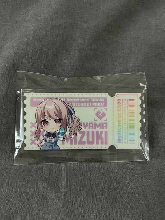 Project Sekai - Mizuki Akiyama "LAWSON Collaboration Movie Ticket" Acrylic Rectangle Badge
