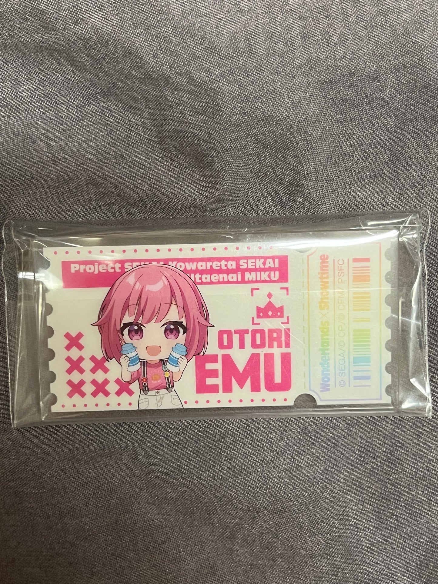 Project Sekai - Emu Otori "LAWSON Collaboration Movie Ticket" Acrylic Rectangle Badge