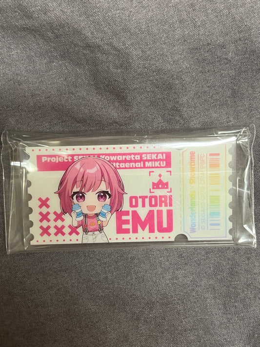 Project Sekai - Emu Otori "LAWSON Collaboration Movie Ticket" Acrylic Rectangle Badge