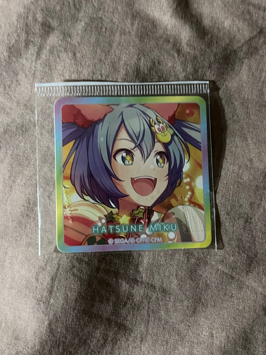 Project Sekai - Hatsune Miku “On a Holy Night, with This Singing Voice” Square Sticker [TRAINED]