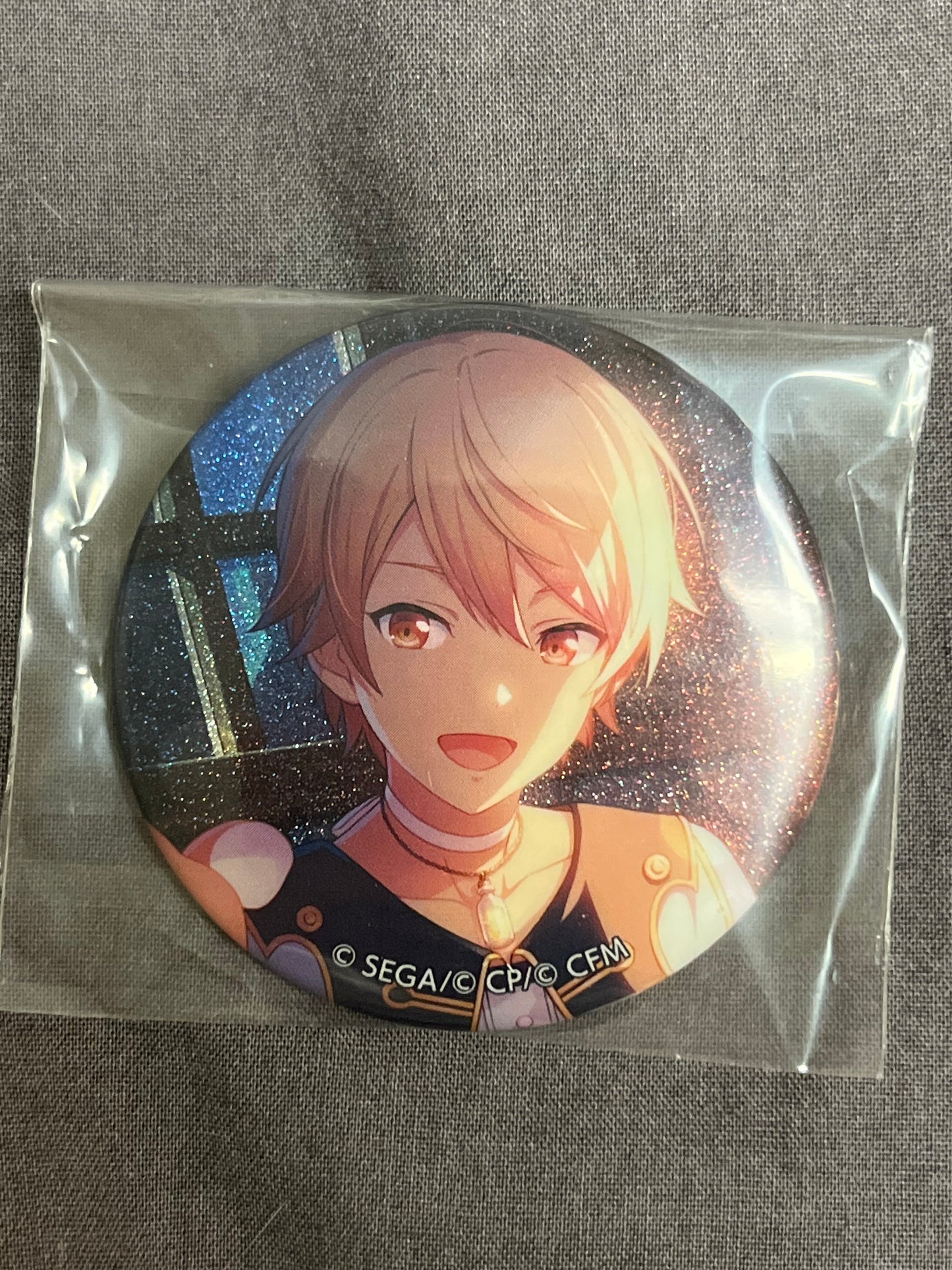 Project Sekai - Tsukasa Tenma “Never Give Up” Circle Glitter Badge [TRAINED]