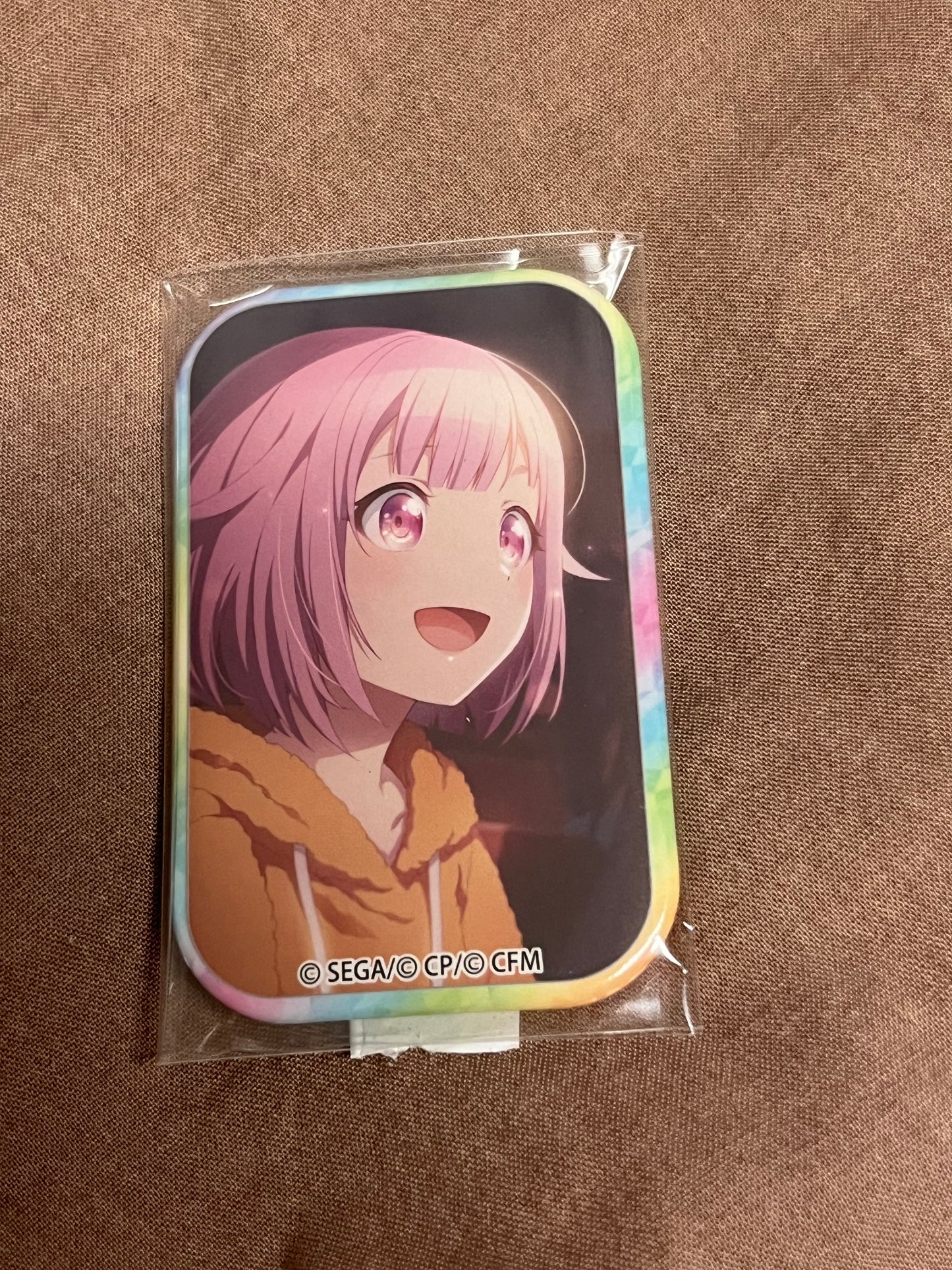 Project Sekai - Emu Otori "To The Gleaming Stars Halfway Through a Dream" Square Badge [UNTRAINED]
