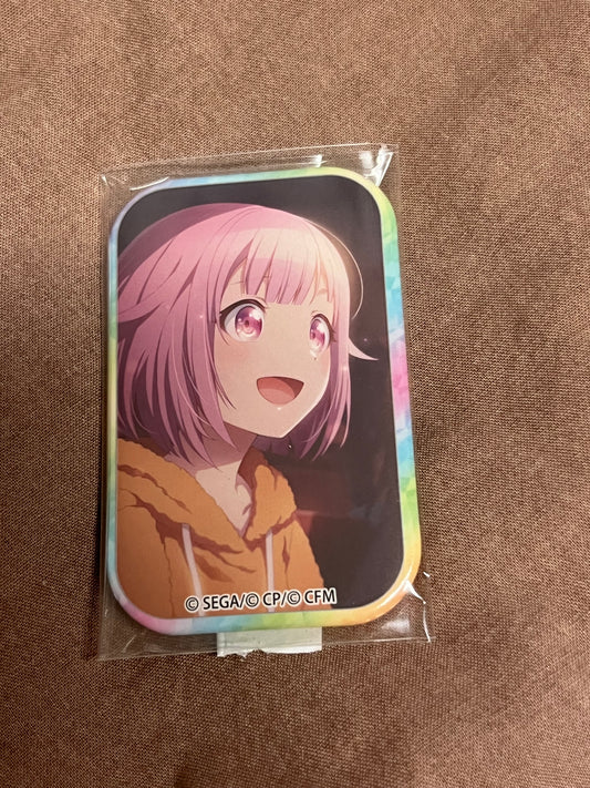 Project Sekai - Emu Otori "To The Gleaming Stars Halfway Through a Dream" Square Badge [UNTRAINED]