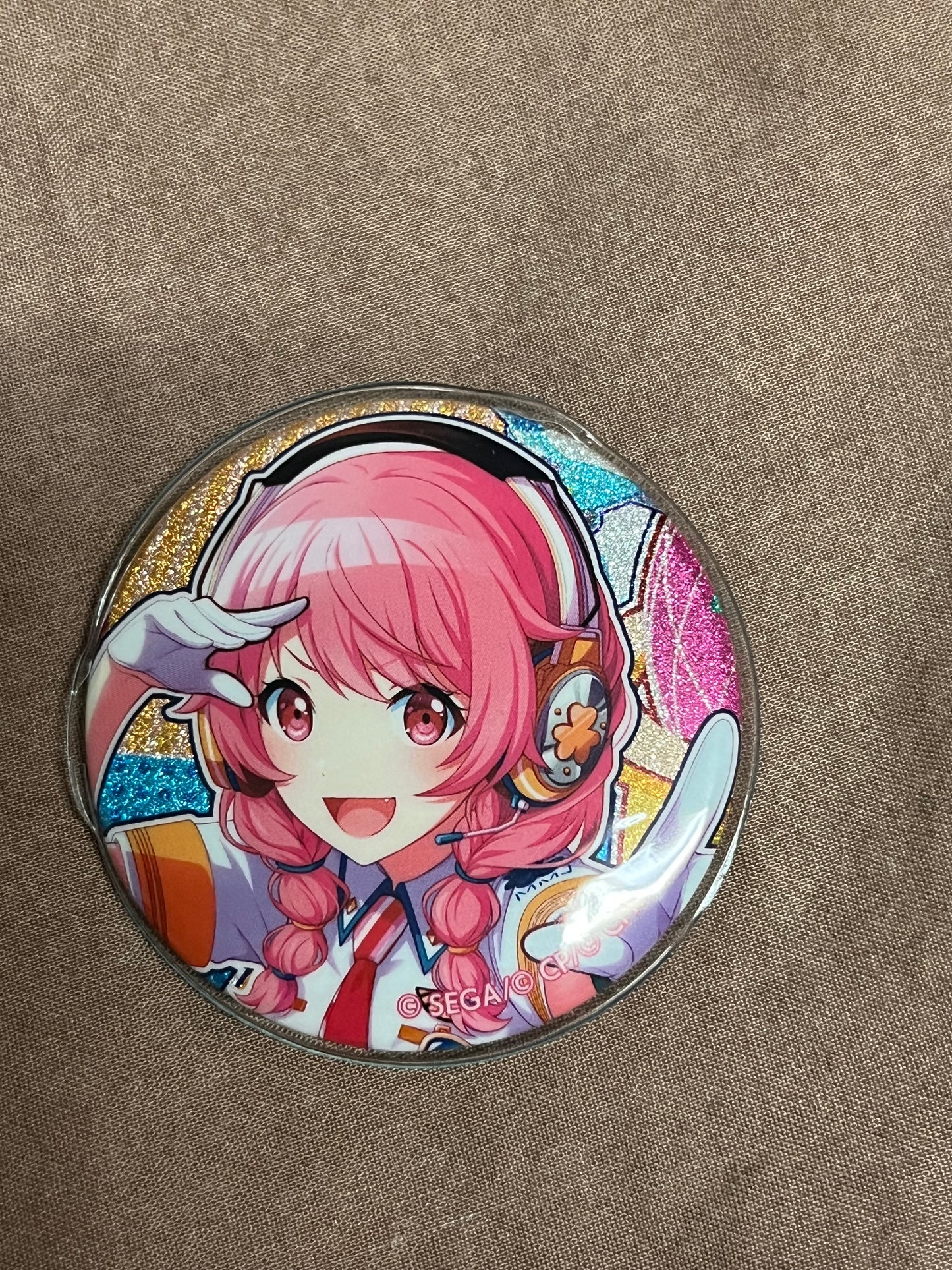 Project Sekai - Airi Momoi “Beyond the Dream on That Day” Circle Glitter Badge [TRAINED]