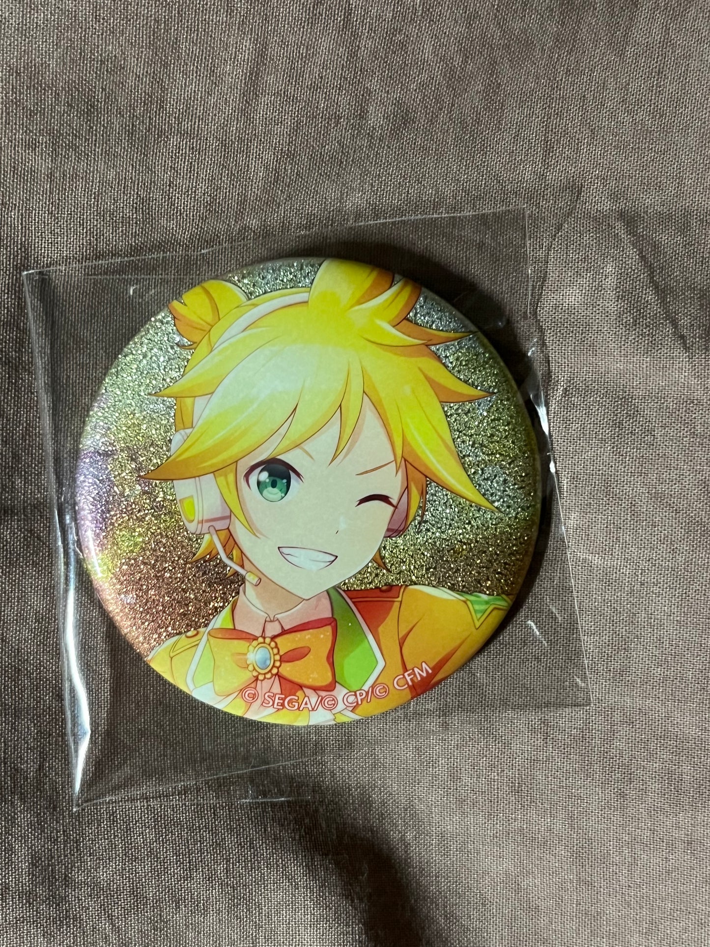 Project Sekai - Kagamine Len “Release Celebration” Circle Glitter Badge [TRAINED]