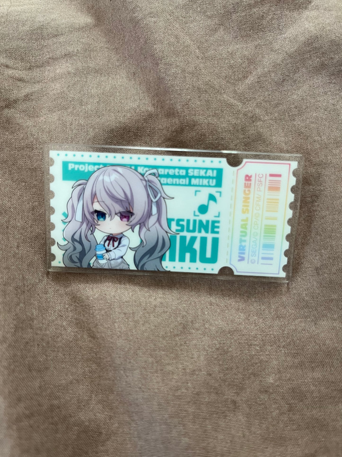Project Sekai - Hatsune Miku "LAWSON Collaboration Movie Ticket" Acrylic Rectangle Badge