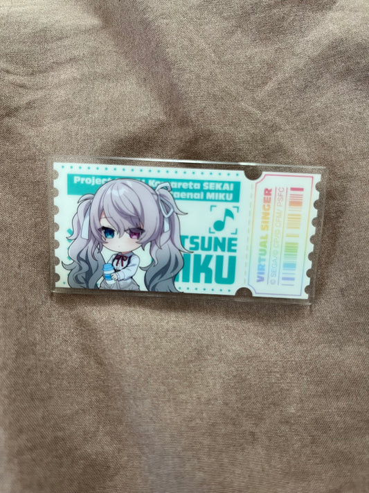 Project Sekai - Hatsune Miku "LAWSON Collaboration Movie Ticket" Acrylic Rectangle Badge