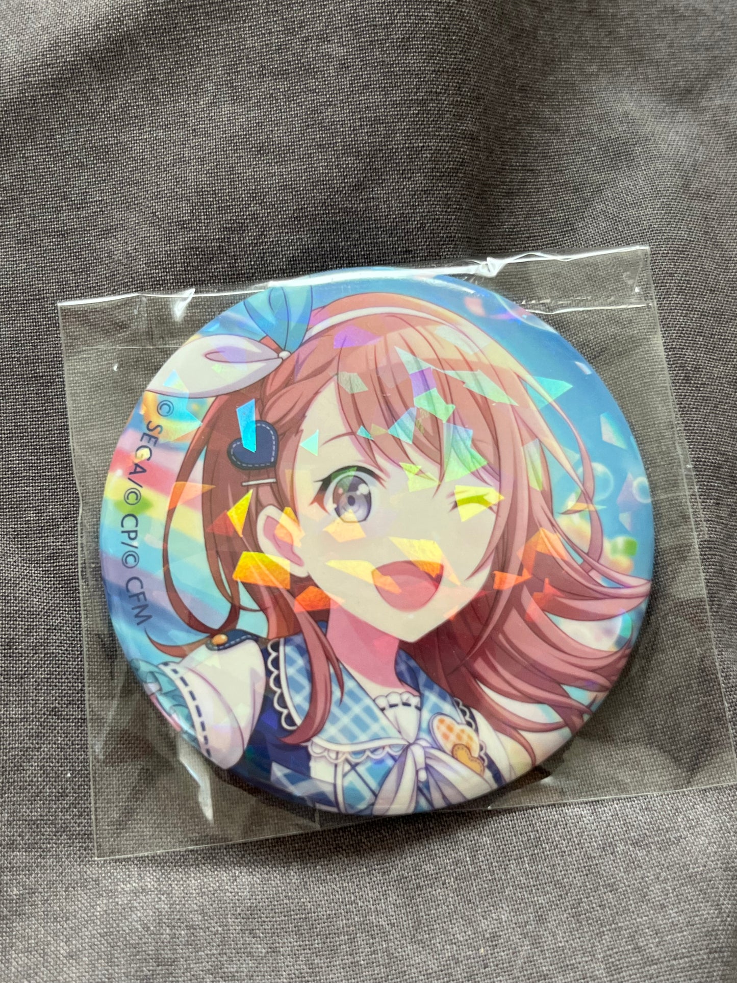 Project Sekai - Minori Hanasato “Wh-Wh-Wh-What?!” Circle Holographic Badge [TRAINED]