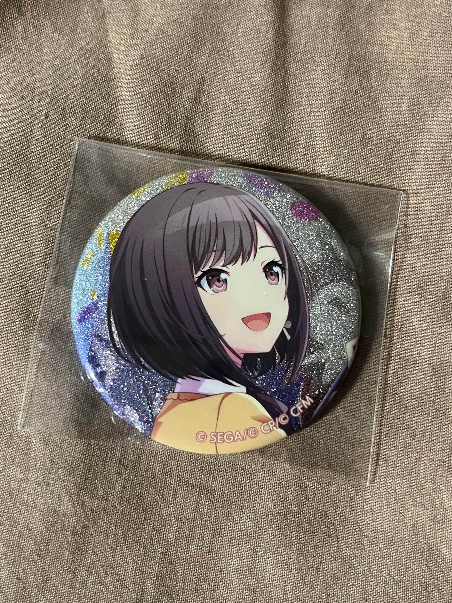 Project Sekai - Ena Shinonome “Paint What You Love ♪ Rainbow Canvas” Circle Glitter Badge [UNTRAINED]