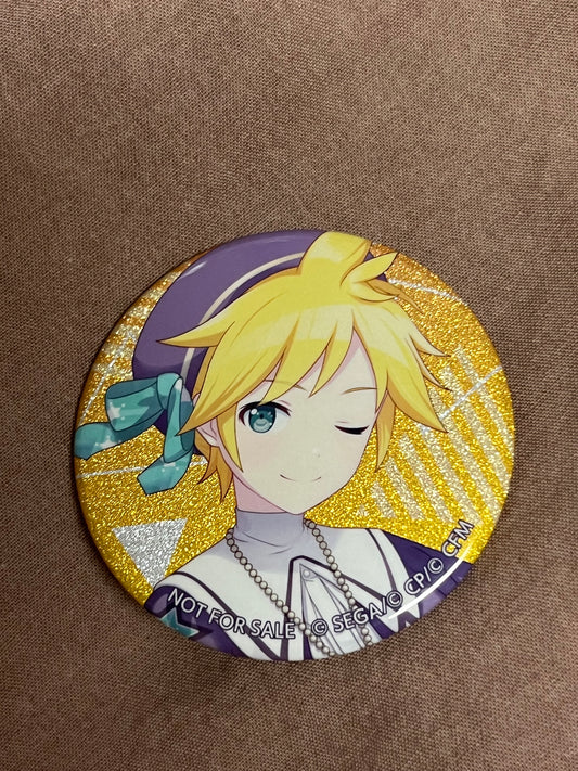 Project Sekai - Kagamine Len "Putting Feelings Into Action" Circle Glitter Badge