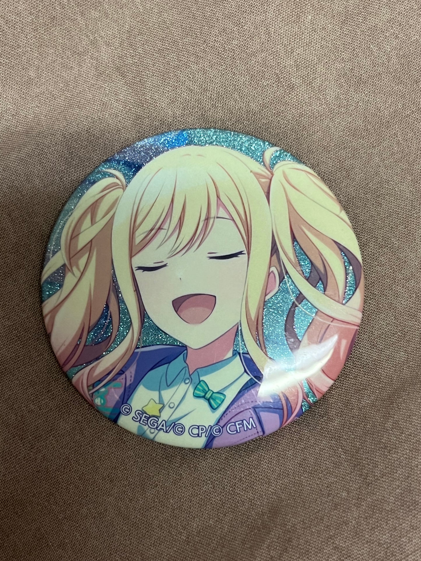 Project Sekai - Saki Tenma "Resonating with you" Circle Glitter Badge [TRAINED]