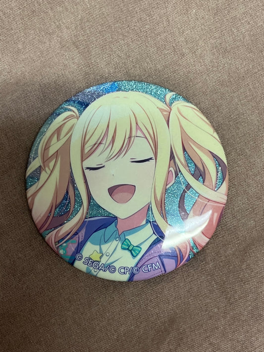Project Sekai - Saki Tenma "Resonating with you" Circle Glitter Badge [TRAINED]