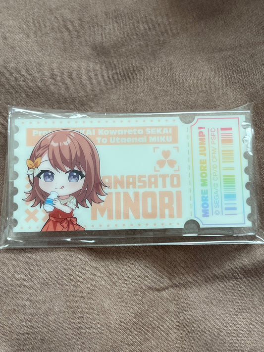 Project Sekai - Minori Hanasato "LAWSON Collaboration Movie Ticket" Acrylic Rectangle Badge