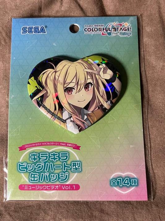 Project Sekai - Saki Tenma "Peaky Peaky 2DMV" Holographic Heart Badge