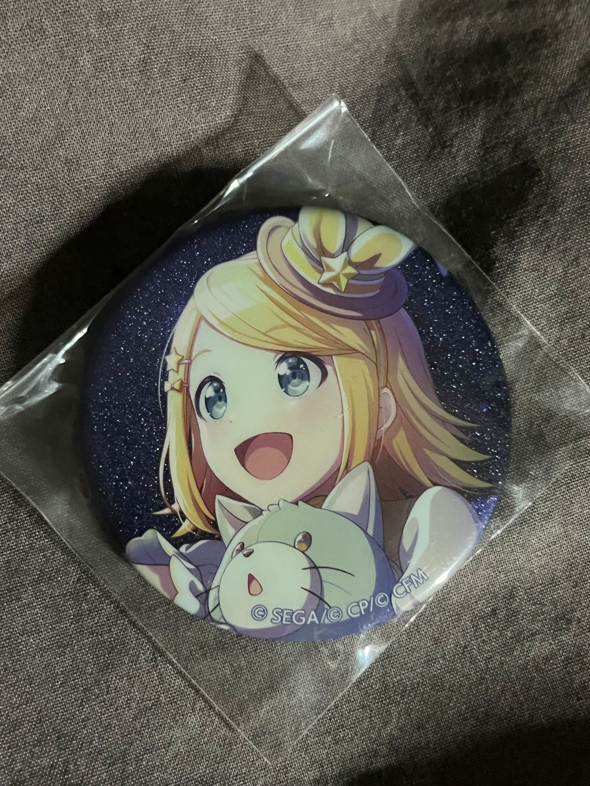 Project Sekai - Kagamine Rin “Backlight Lens Flare” Circle Glitter Badge [UNTRAINED]