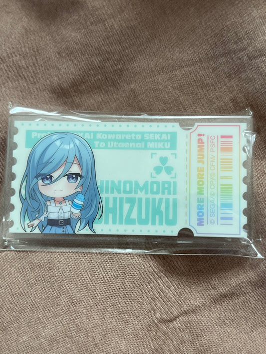 Project Sekai - Shizuku Hinomori "LAWSON Collaboration Movie Ticket" Acrylic Rectangle Badge
