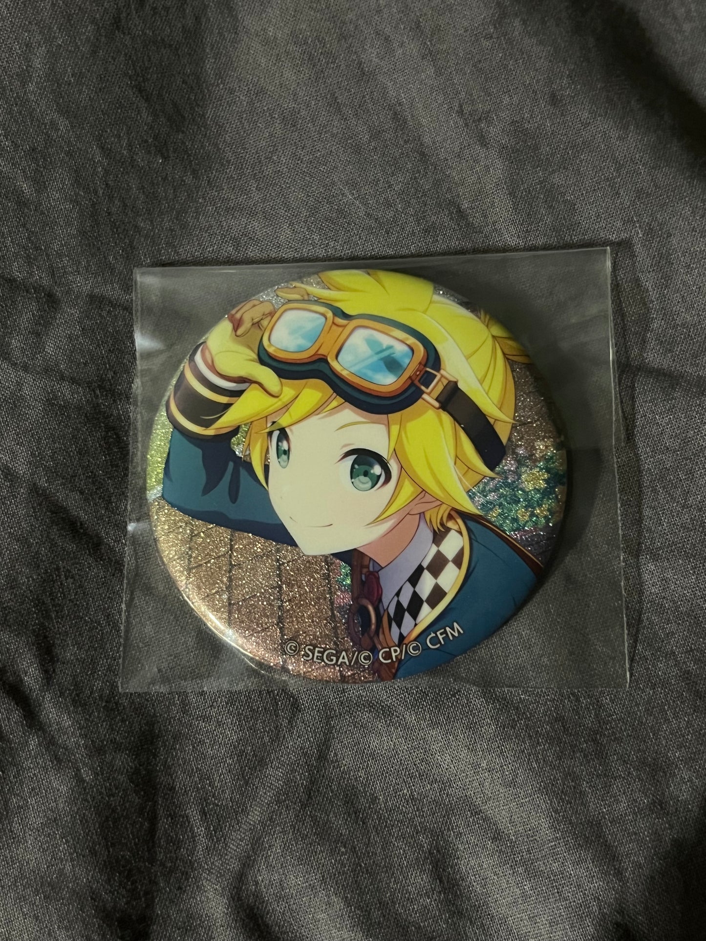 Project Sekai - Kagamine Len “Happy Lovely Everyday!” Circle Glitter Badge [TRAINED]