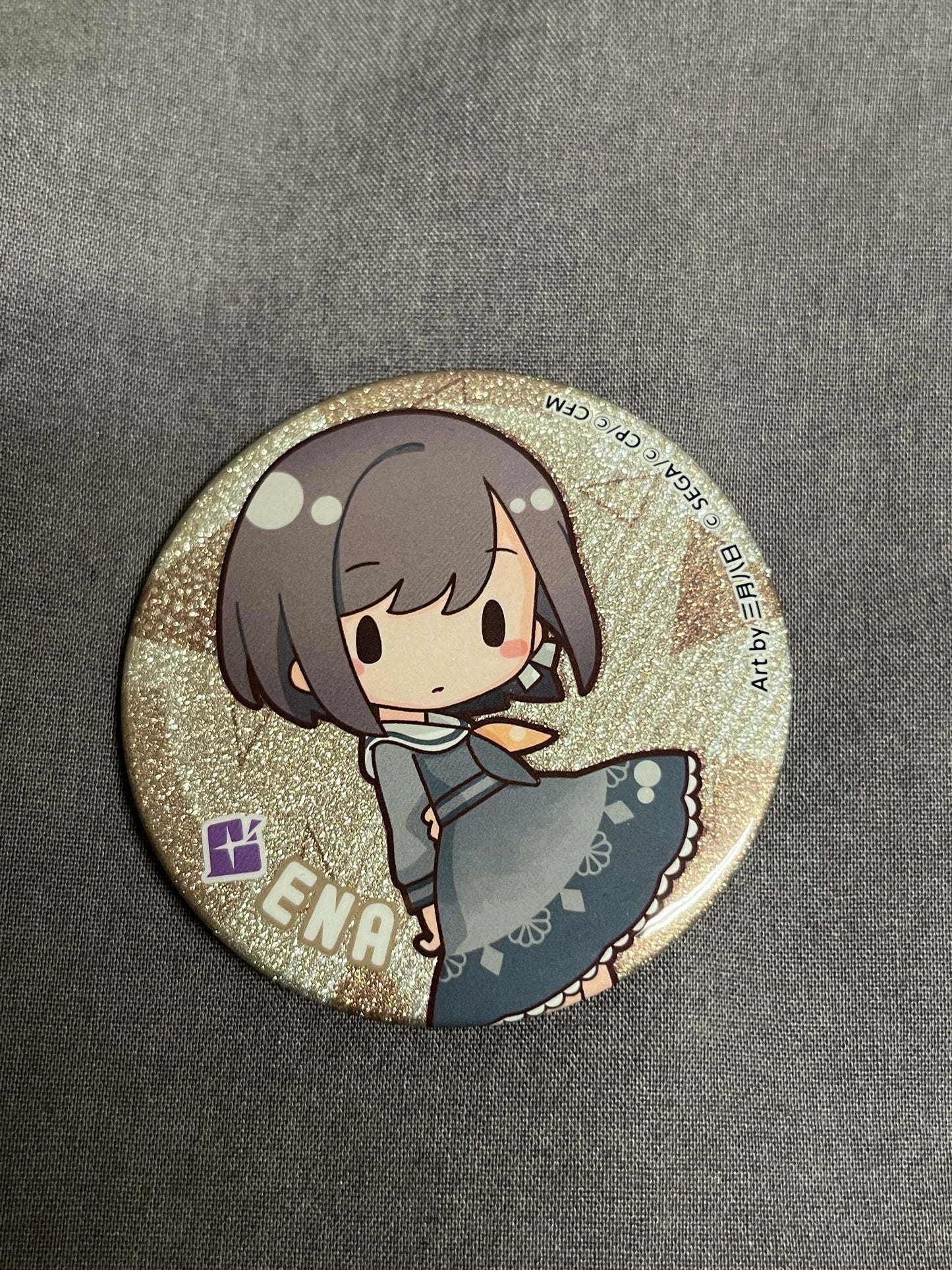 Project Sekai - Ena Shinonome Chibi Circle Glitter Badge