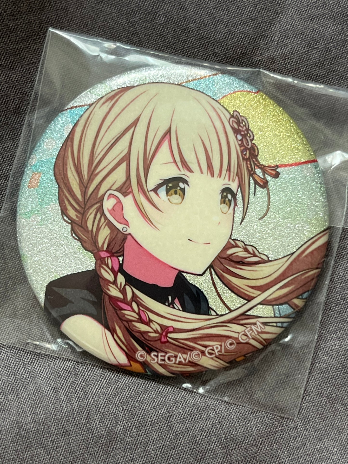 Project Sekai - Kohane Azusawa "With The First Sunrise At My Back" Circle Glitter Badge [TRAINED]