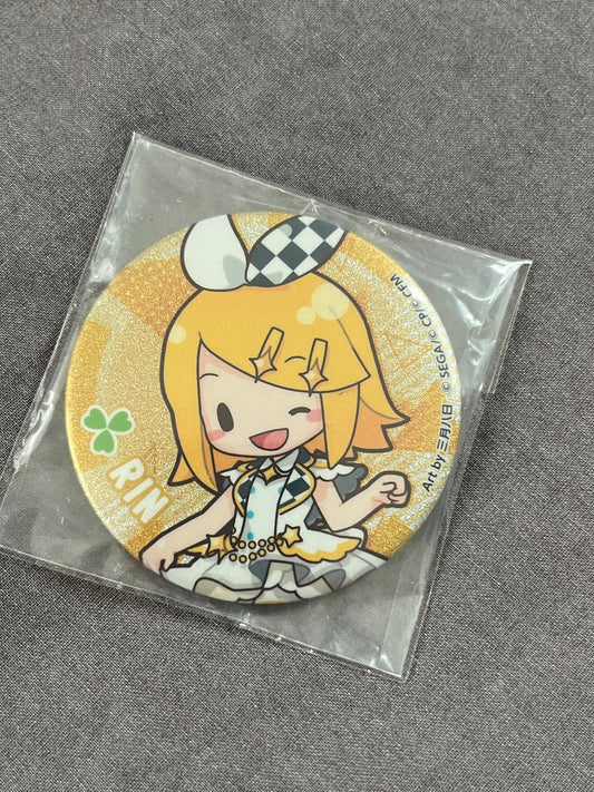 Project Sekai - Kagamine Rin Chibi Circle Glitter Badge