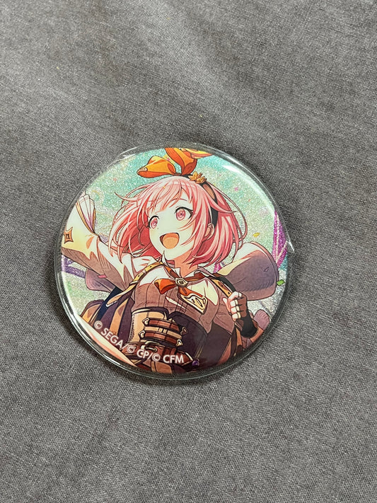 Project Sekai - Emu Otori “Our Happy Ending” Circle Glitter Badge [TRAINED]