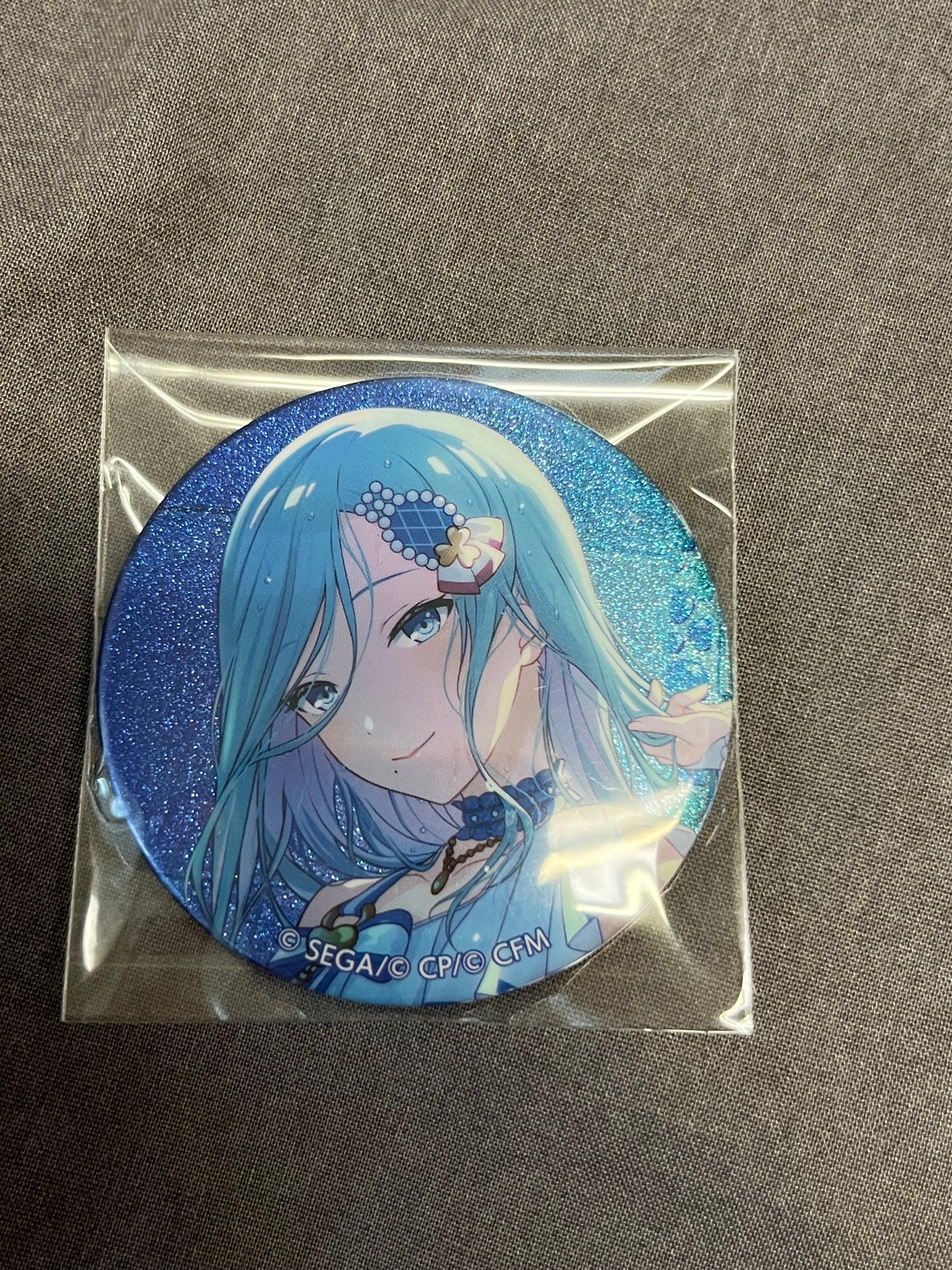 Project Sekai - Shizuku Hinomori “Did It Fall Over?” Circle Glitter Badge [TRAINED]