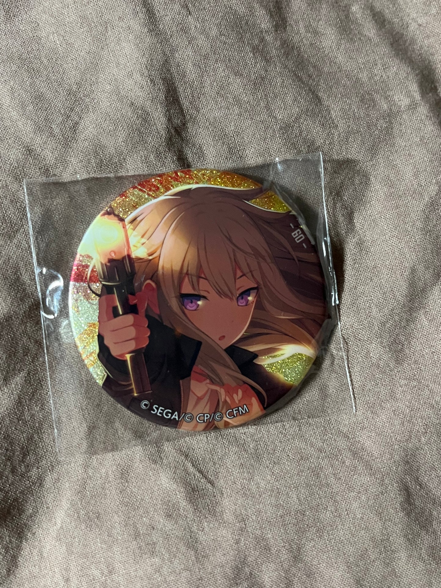 Project Sekai - Nene Kusanagi “close game/OFFLINE” Circle Glitter Badge [UNTRAINED]