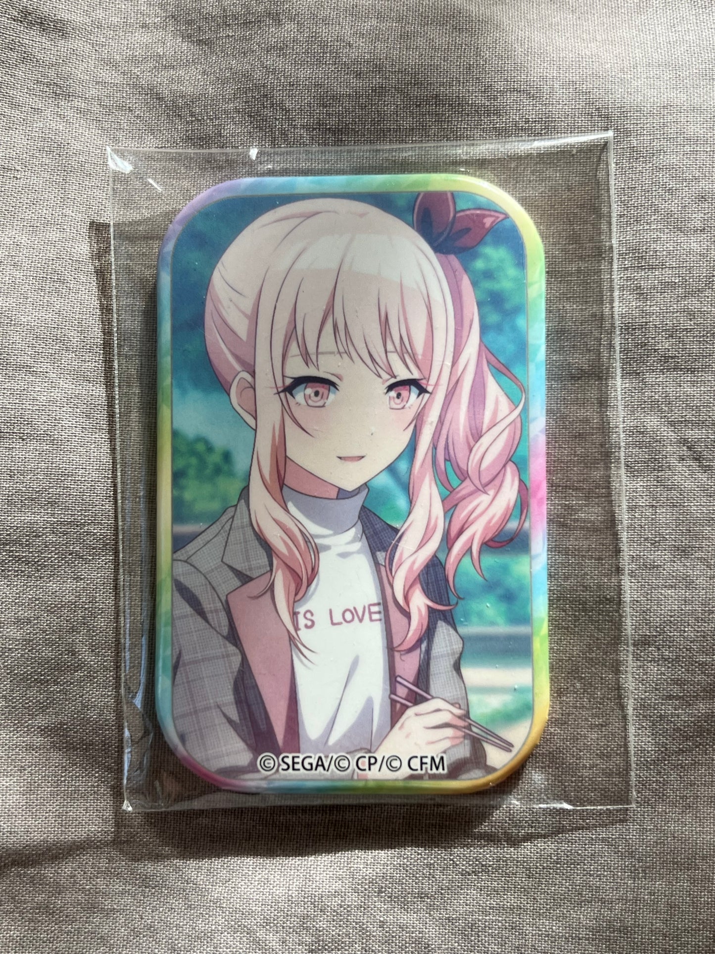 Project Sekai - Mizuki Akiyama "Between Feelings and Reality" Square Badge [UNTRAINED]
