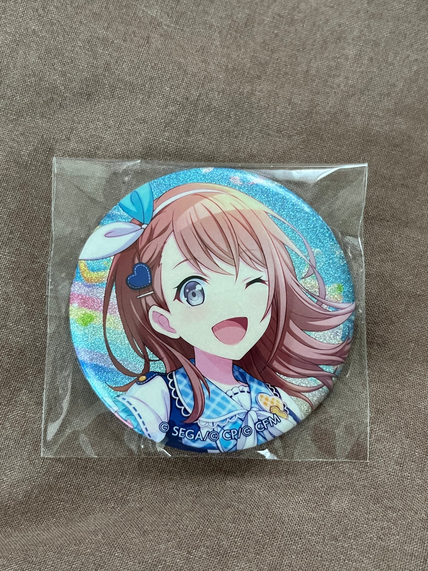 Project Sekai - Minori Hanasato “Wh-Wh-Wh-What?!” Circle Glitter Badge [TRAINED]