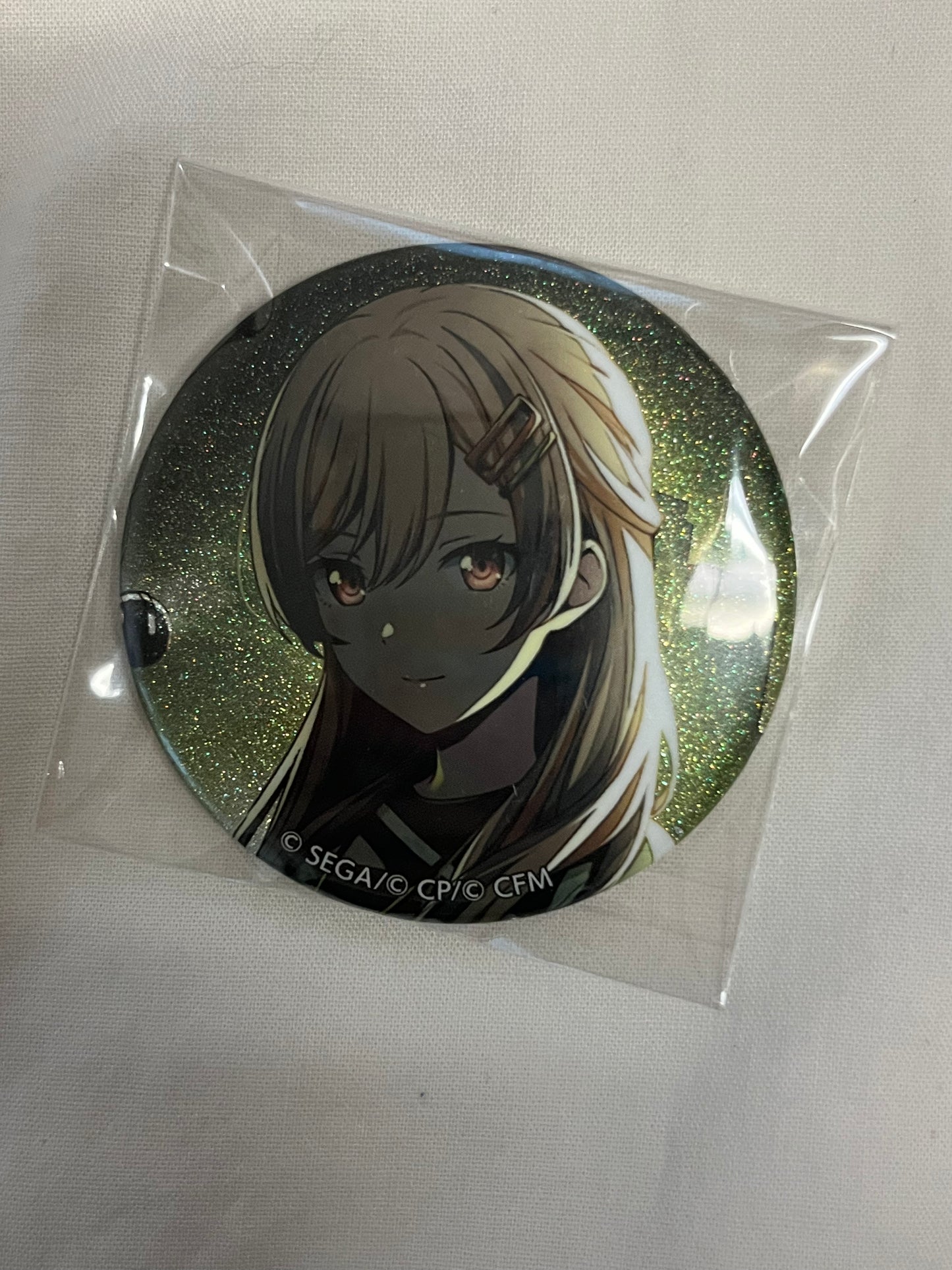 Project Sekai - Saki Tenma “Have You Gotten All Muscly?!” Circle Glitter Badge [TRAINED]